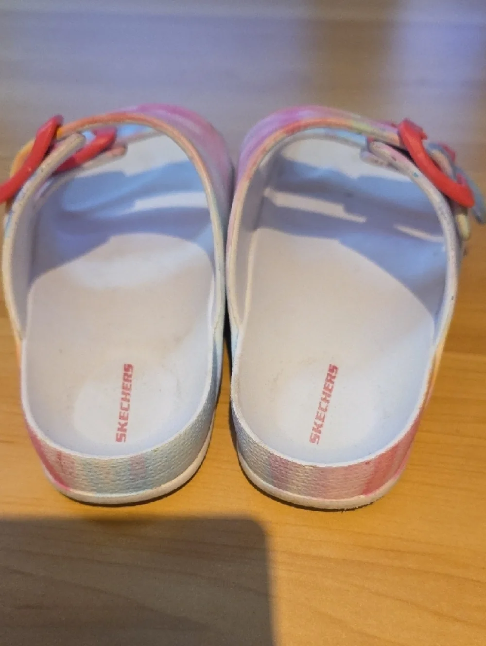 Skechers Kids Tie-Dye Slide Sandals with Coral Buckles‎